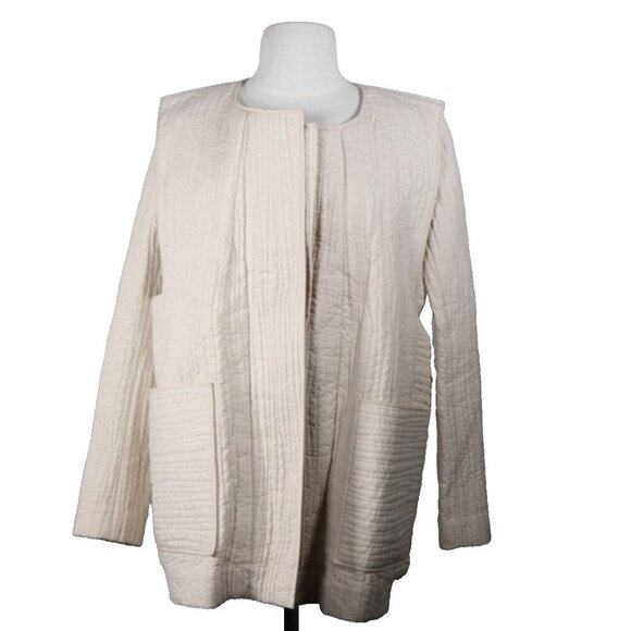 Isabel Marant Women’s Size 36 XS Ivory Quilted Jacket Cotton Pockets City Coat - Picture 6 of 8